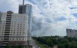 Столб дыма от пожара на Васильевском острове виден с окраин Петербурга