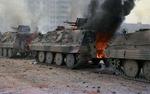 «Ночные волки» реконструируют войну. Завезена военная техника, которую сожгут