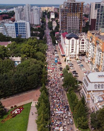 Официальная статистика. В Хабаровске больше 30 тысяч человек вышли на митинг за свободу Фургала, но мэрия насчитала только три