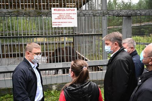 Алексей Текслер навестил медведя Малыша в Саткинском районе