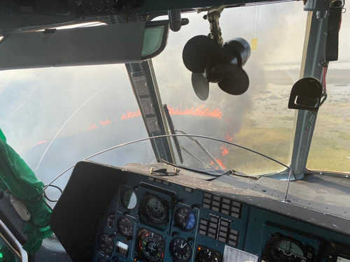 В Приморско-Ахтарском районе тушат крупный пожар в плавнях 