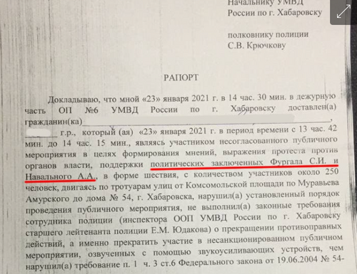 Полиция в Хабаровске назвала Сергея Фургала политзаключенным  
