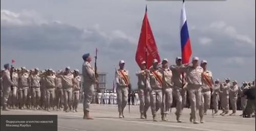 На авиабазе Хмеймим прошел парад в честь Дня Победы