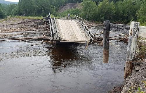 Паводок в Хабаровском крае повредил девять мостов 