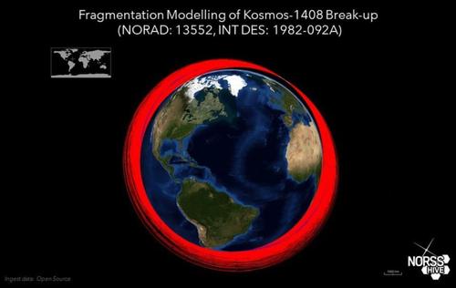 На полярной орбите разрушился спутник «Космос-1408» 
