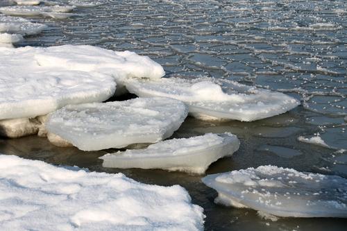 Необычное природное явление снежура образовалось на реке в Санкт-Петербурге
