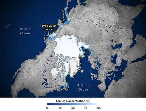 НАСА считает арктический зимний морской лед 2022 года самым низким за всю историю наблюдений
