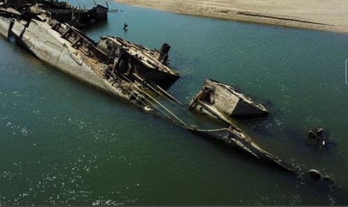 Низкий уровень воды на Дунае показал затонувшие немецкие военные корабли Второй мировой