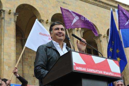 У дома президента Грузии провели акцию с требованием помиловать бывшего главу страны Саакашвили 