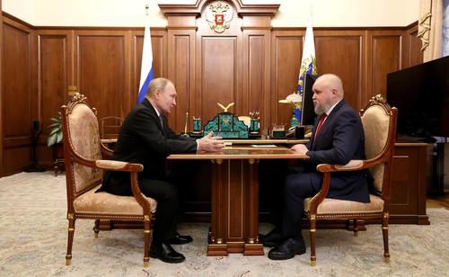 Путин проводит встречу с губернатором Кемеровской области Цивилевым