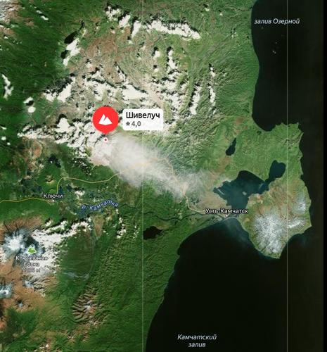 Интенсивность извержения вулкана Шивелуч снизилась