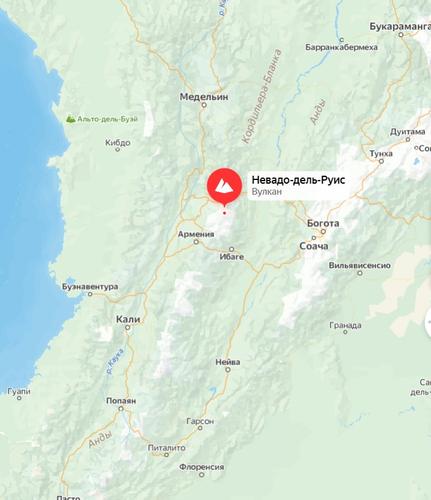 В радиусе 15 км от вулкана Невадо-дель-Руис в колумбийских Андах начинается эвакуация