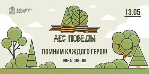 13 мая в Московской области пройдет эколого-патриотическая акция «Лес Победы»