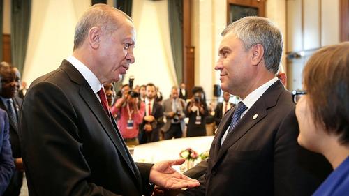Володин передал Эрдогану поздравление и «теплые слова приветствия» от Путина