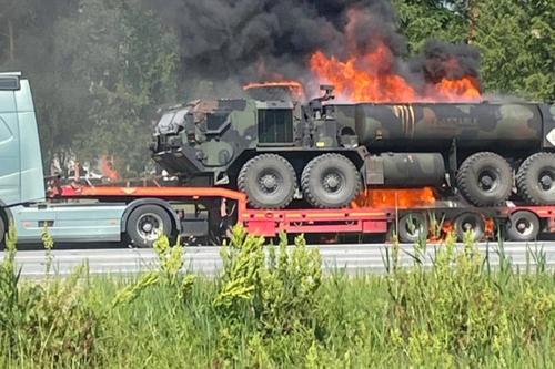 Почему горел военный бензовоз в Латвии
