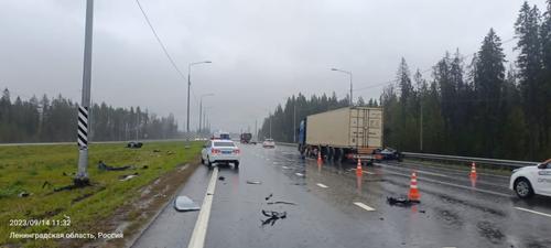 На трассе «Скандинавия» в Ленобласти погибла женщина