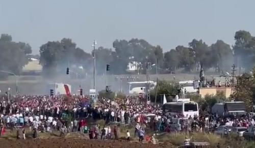 В Турции пропалестинские демонстранты попытались прорваться на авиабазу США