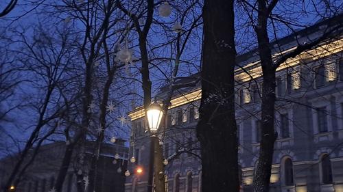 Центральную аллею Конногвардейского бульвара в Петербурге осветили