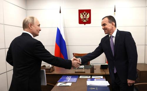 Путин провел встречу с краснодарским губернатором Кондратьевым