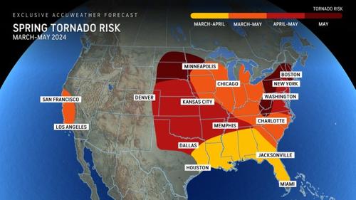 Метеорологи прогнозируют от 1 250 до 1 375 торнадо в США в 2024 году