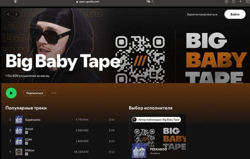 Артисты и блогеры миллионники обновили аватарки в Spotify на рекламу запрещенного в РФ маркетплейса