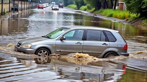 В Феодосийских лужах водители массово теряют номера