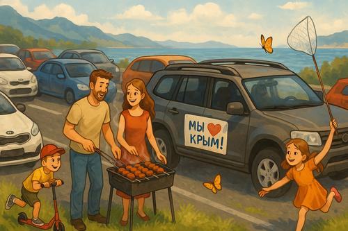 В выходные на Крымском мосту была рекордная очередь на выезд