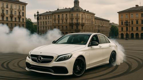 Дрифтер на дорогом авто устроил шоу перед мэрией Евпатории