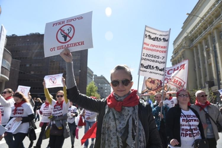 Москвичи вышли на демонстрацию против программы реновации