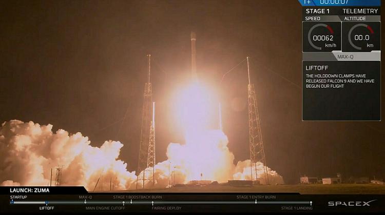 Ракета Falcon 9 с секретным правительственным спутником запущена в США