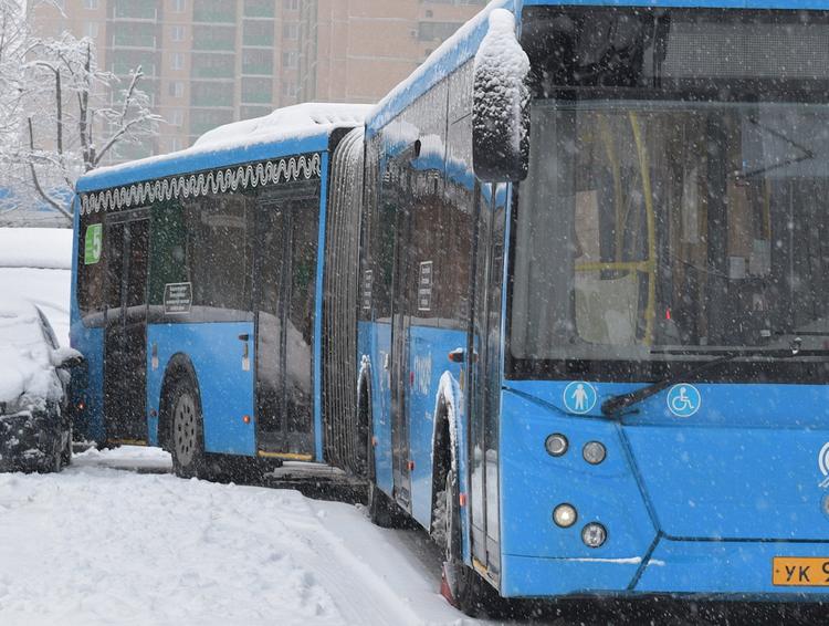 У станции метро "Выхино" столкнулись два рейсовых автобуса
