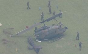 Видео: в Токио при посадке разбился военный вертолет