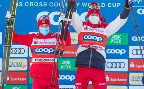 Александр Большунов и Глеб Ретивых стали третьими в командном спринте на ЧМ по лыжам в Оберстдорфе 