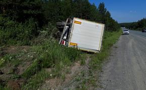 На трассе М-5 водитель грузовика уснул за рулем и опрокинул машину в кювет