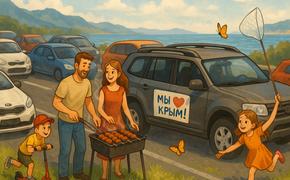 В выходные на Крымском мосту была рекордная очередь на выезд