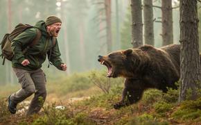 Медведь подкарауливал людей у памятника оленям