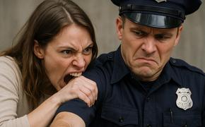 Блогерша тяпнула полицейского за руки при задержании