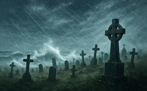 Штормовой ветер снес ограждение кладбища в Керчи