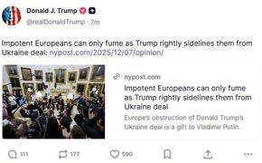 Трамп репостнул себе статью New York Post про «импотентных» европейцев