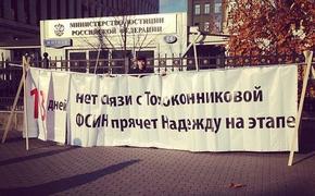"Война" пикетирует здание ФСИН в Москве в поддержку Толоконниковой
