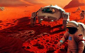 На панораме Марса обнаружен космический корабль и существа в черных скафандрах